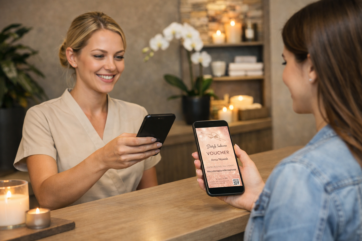 Weryfikacja voucherów kodem QR w salonie beauty